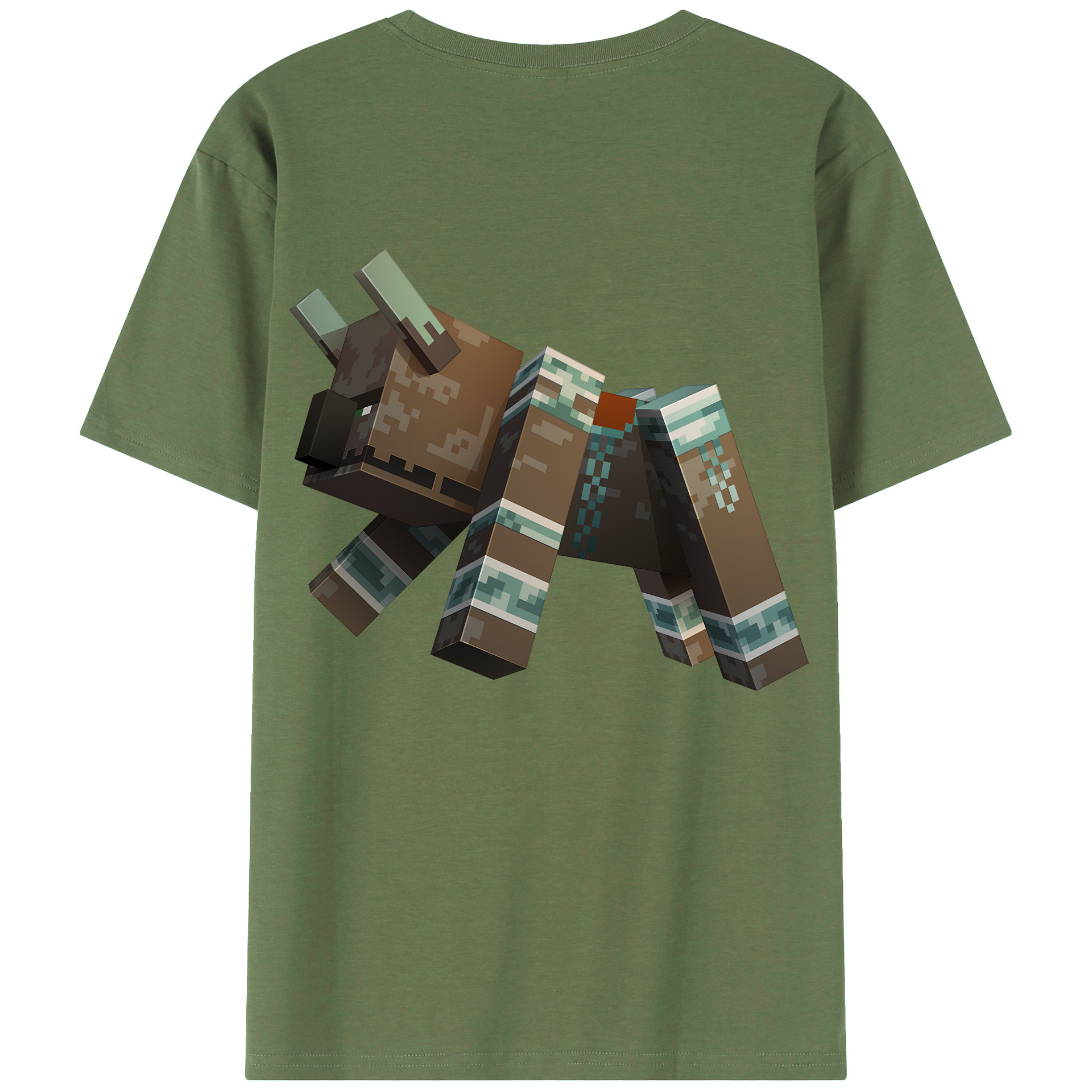 （画像用） マインクラフト ブロックの世界 Minecraft MC Block world 綿100％ メンズ半袖Tシャツ（バックプリント） 通気性